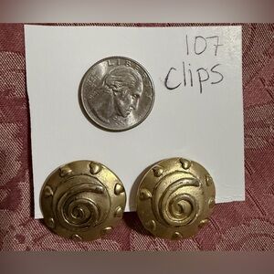 Gold-Tone Spiral Clip-On Earrings
